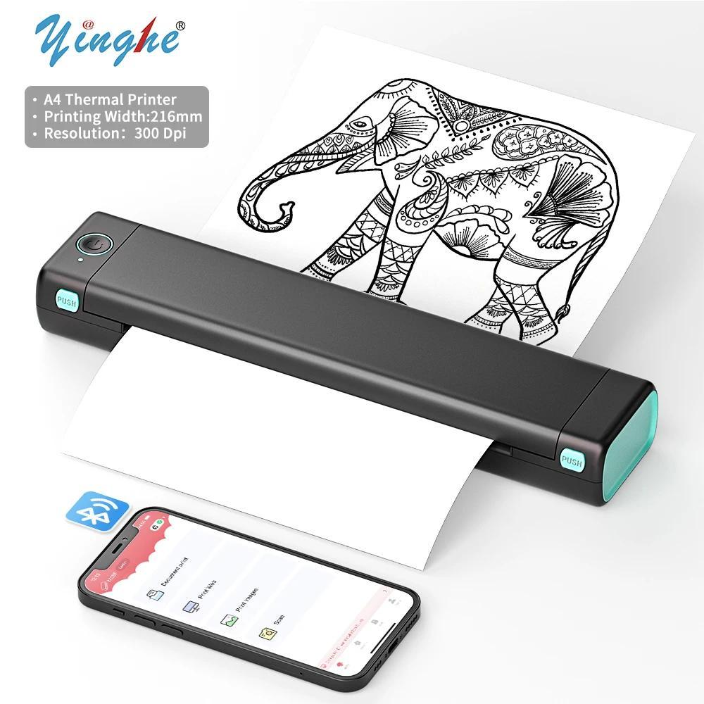 M08F Portable Thermal Printer Bluetooth Phone Printer for Home Use A4 Mobile Printer for Laptops Ink