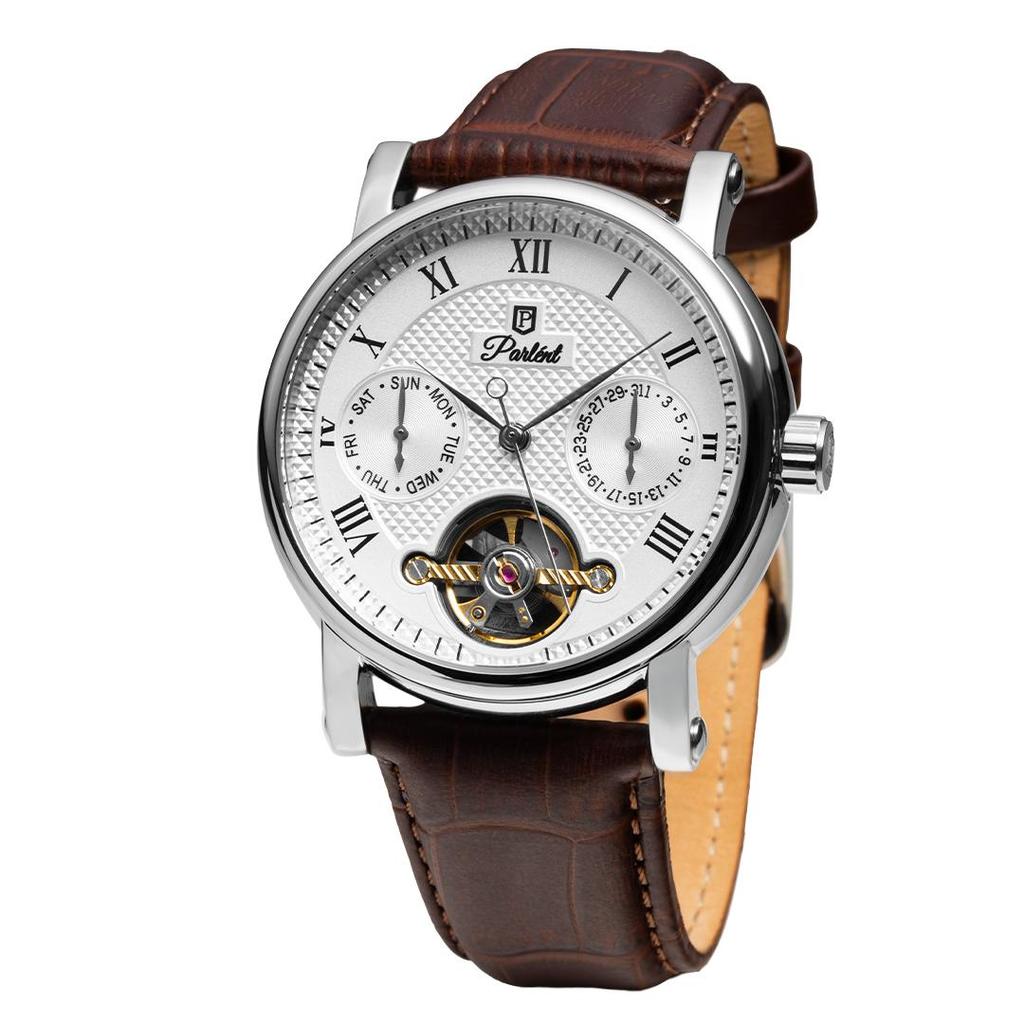 value pack parlent magnus calibre - jam tangan pria 41mm, dual core movement, waterproof 5atm (50m),
