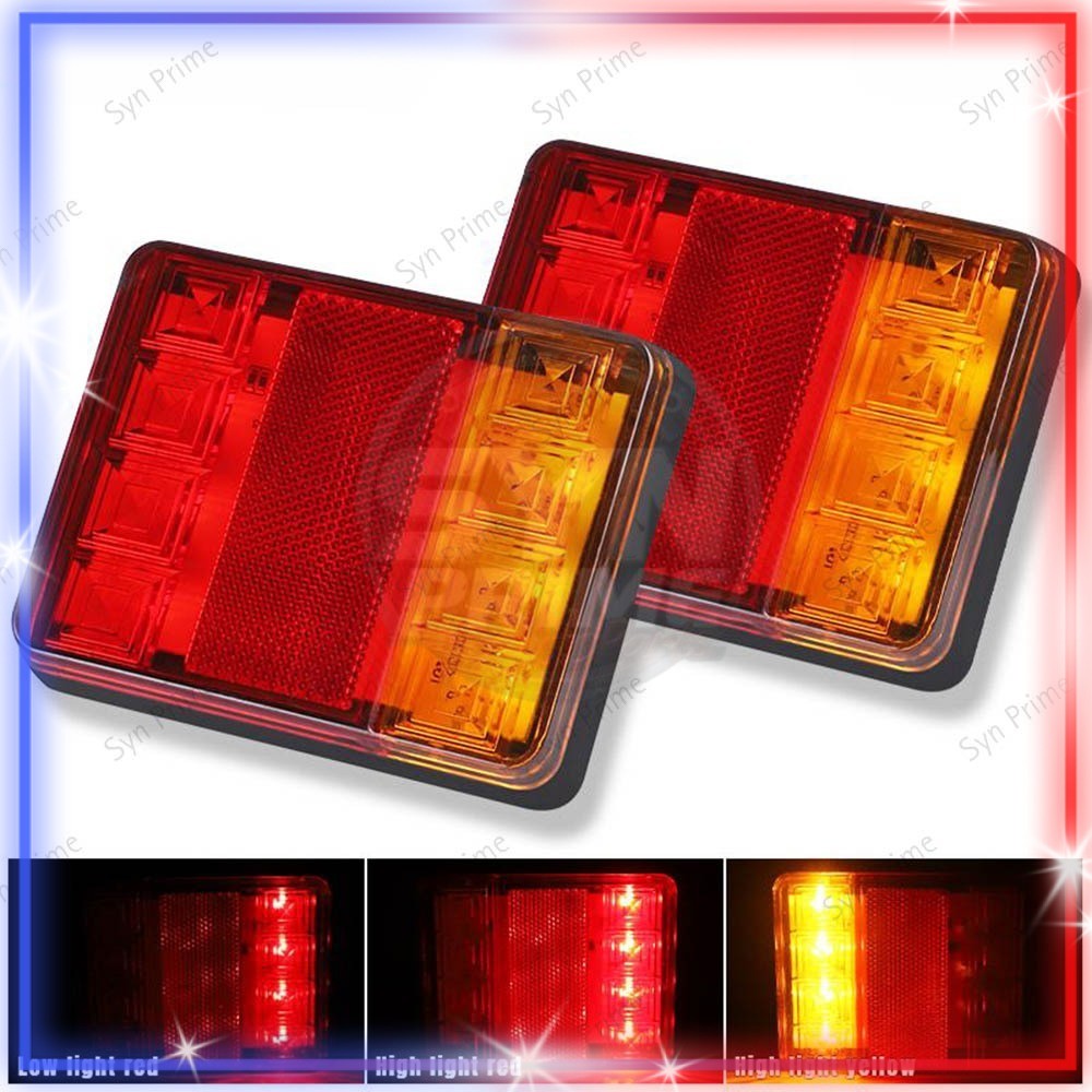 Stop Lamp Truk 12V/24V Lampu belakang LED Truk 8LED UNIVERSAL 12V