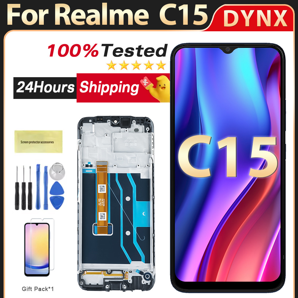 AAA+ High Ouality 6.5"For Realme C15 Qualcomm Etion RMX2195 LCD splay Tou Screen gitizer Assembly Re