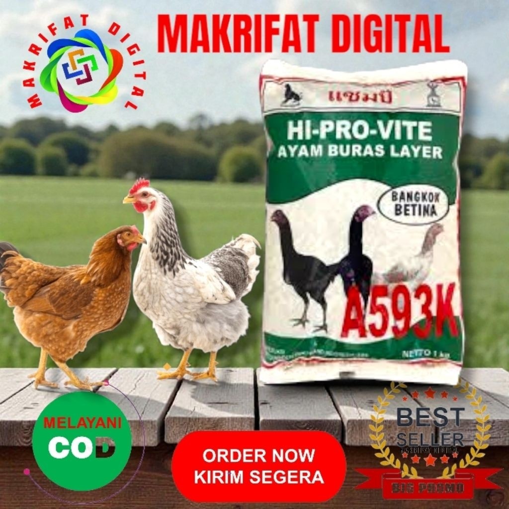 ZACK MART Paket 3 Kg Sentrat Poer Pur Voer A593K Pakan AYAM SEGALA JENIS Petelur dan Pedaging Usia 5