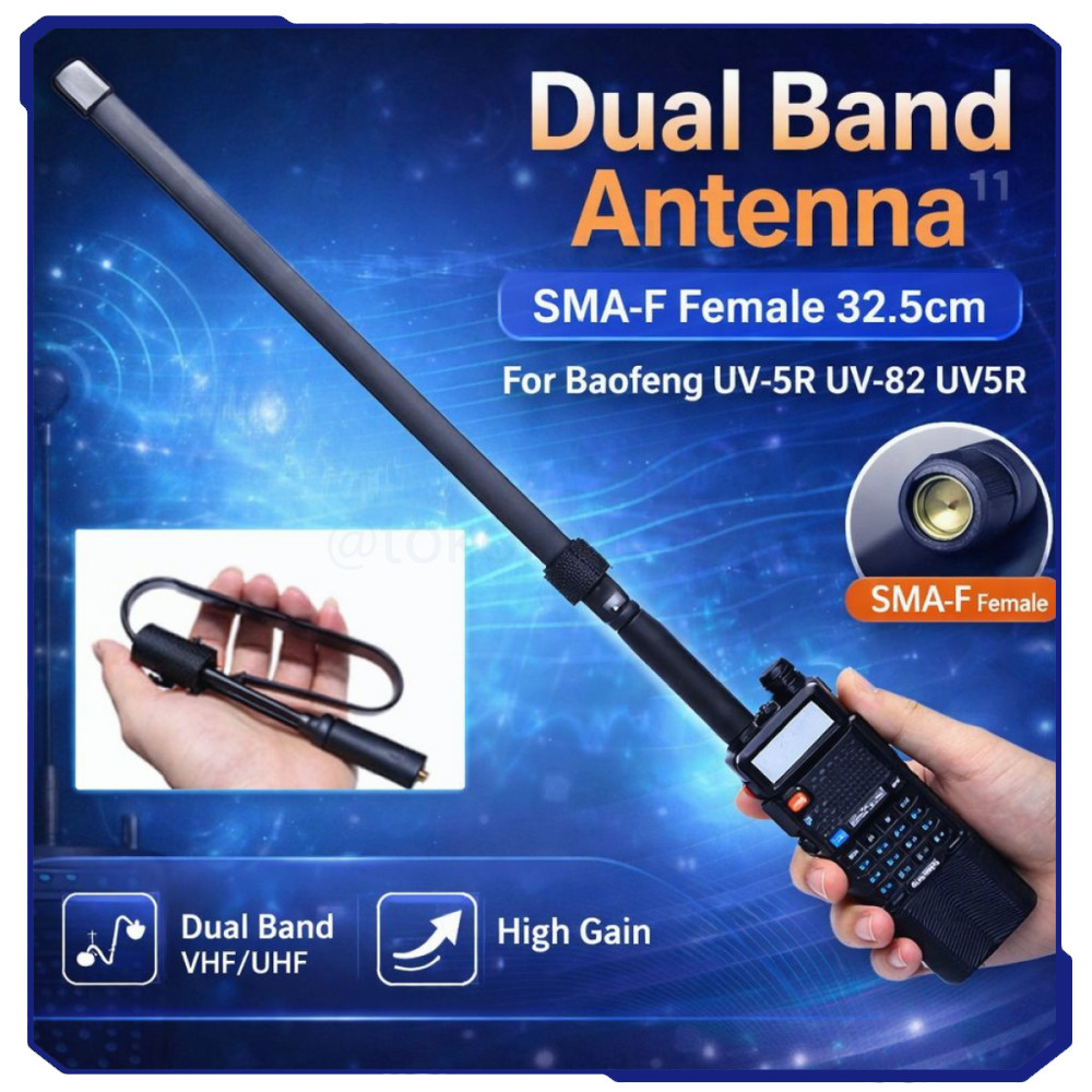 Antena Dual Band SMA-F Female 32.5cm Baofeng UV-5R UV-82 UV5R