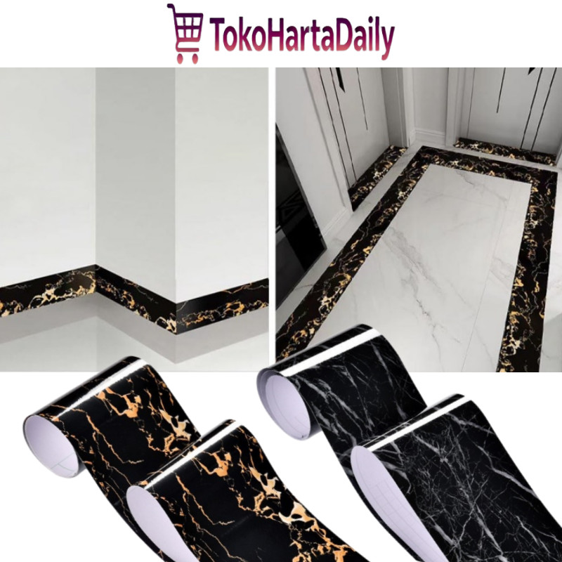 Stiker Keramik Dinding Waterproof 10cmx5m - Border Strip List Hiasan Dapur & Kamar Mandi