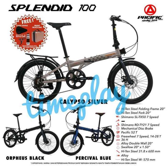 Sepeda lipat Pacific Splendid 100 20 inch banyak bonusnya *