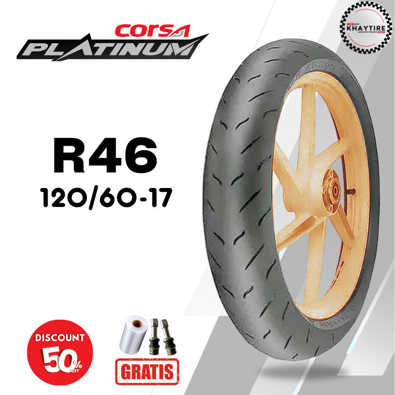 Ban motor Soft Compound CORSA R46 PLATINUM 120/60 Ring 17 Tubeless