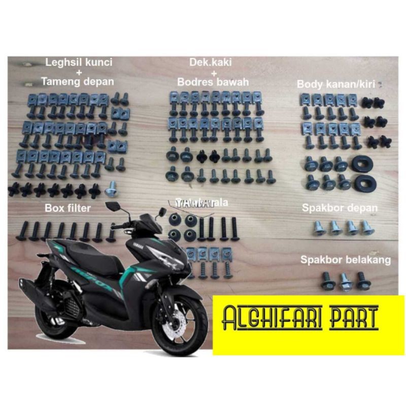 Baut fullset body Yamaha aerox155/baut body yamaha aerox 155