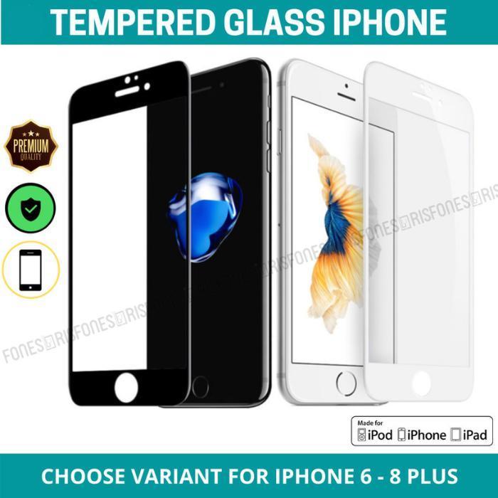 Tempered Glass iPhone Anti Gores Screen Guard iPhone 6 6S 7 8 PLUS + - iPhone 6, Putih