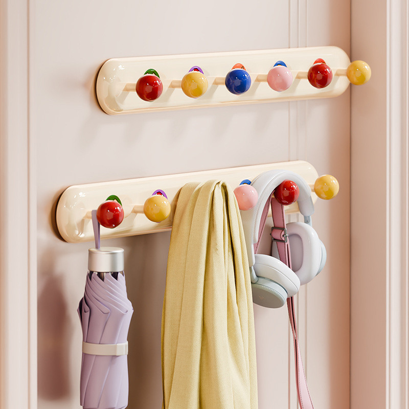 Gantungan Baju Magnet Pintu Belakang Tanpa Bor PET Deretan Kuat Tanpa Bekas Dapur Kamar Mandi Gaya M