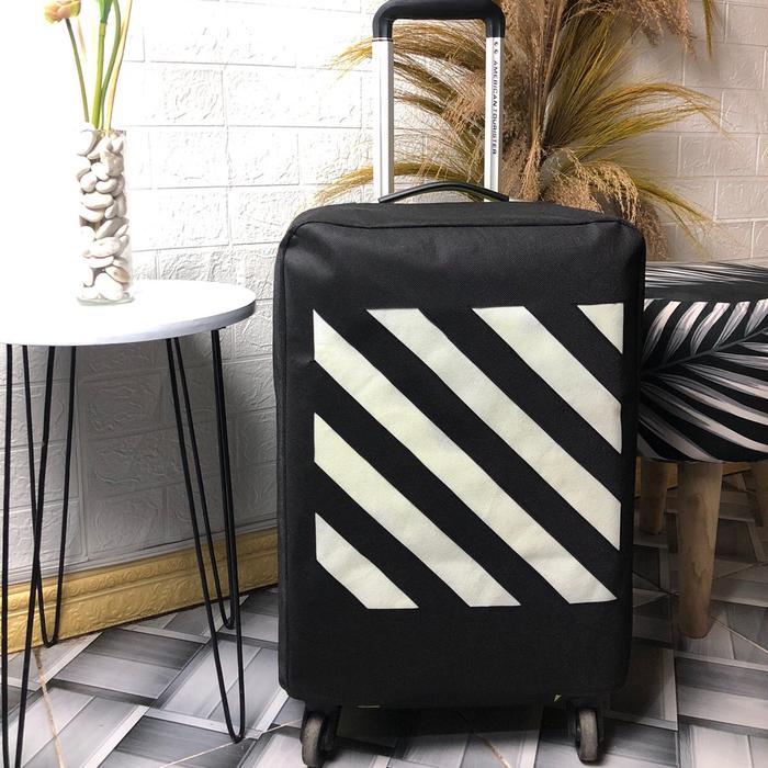 Sarung koper cover koper luggage cover pelindung koper penutup koper - Hitam, Size 18”