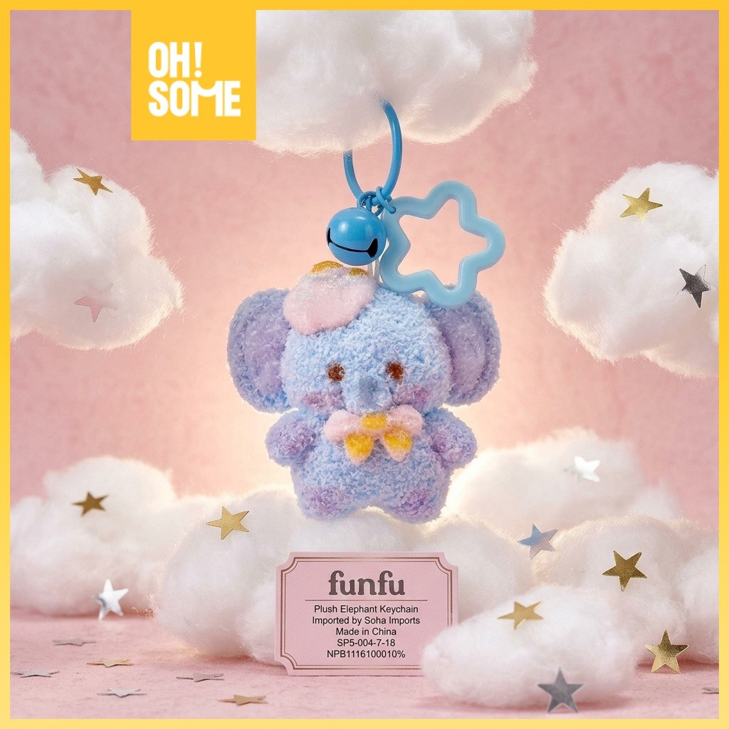 OHSOME - funfunland Cute Squishy Plush Keychain Bag Charm - Gantungan Kunci Boneka Squishy Lucu Akse