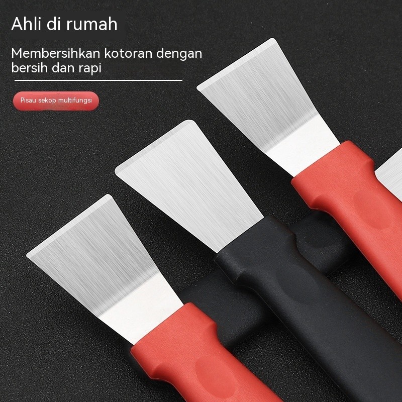 Pisau Sekop Pembersih Dapur Multifungsi Baja & PP Pembersih Minyak Wajan Pengisap Asap Es Kulkas