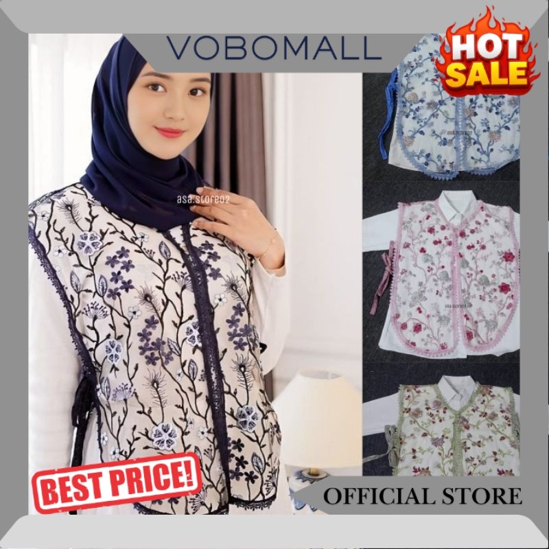 Vest Brokat Tile Garden PREMIUM/Vest Brokat Kondangan/Rompi Wanita JM