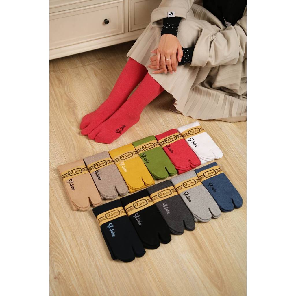 SASHEE - Kaos Kaki Jempol Polos Panjang Katun Wanita Muslimah Dewasa