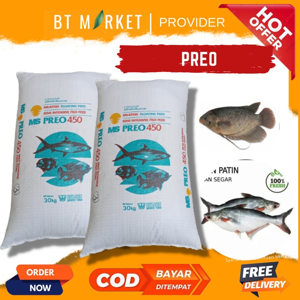 MS PREO 450 (10 kg) Pakan Ikan Pelet Ikan Air Tawar