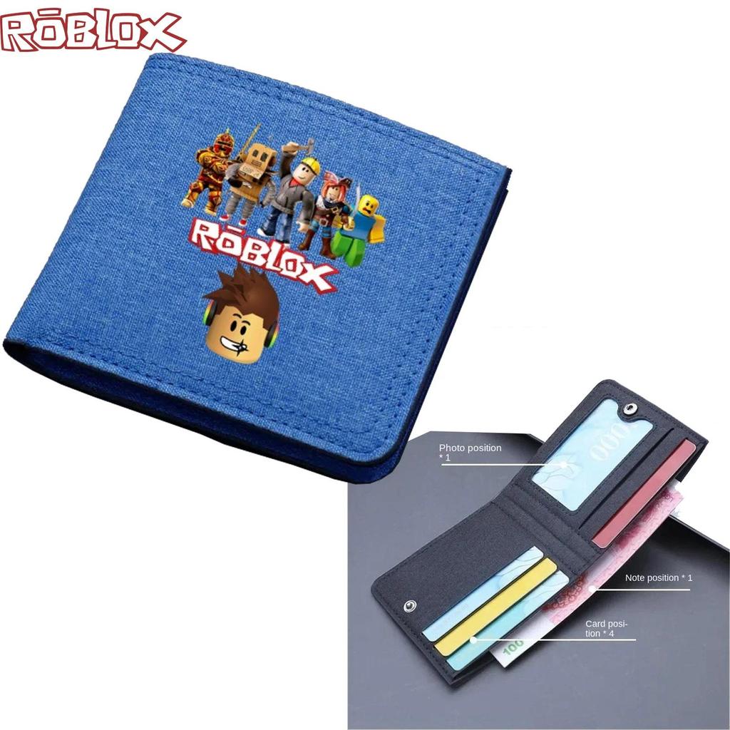Kawaii Roblox Cartoon Printed Short Wallet Cute Cartoon Zipper Purse Roblox Card Holder Birthday Gif