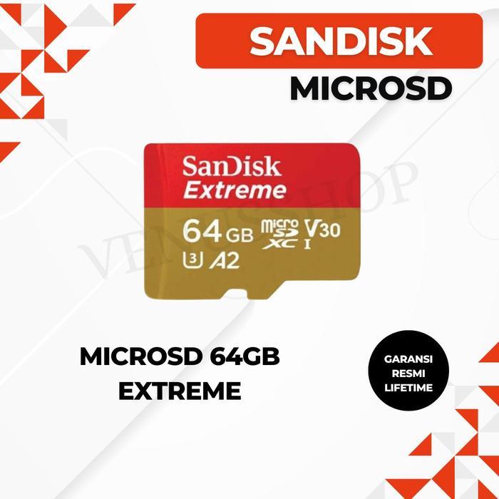 SANDISK MICROSD EXTREME 64GB SPEED 170MB/S - SANDISK MICROSD EXTREME 64GB 170MBS