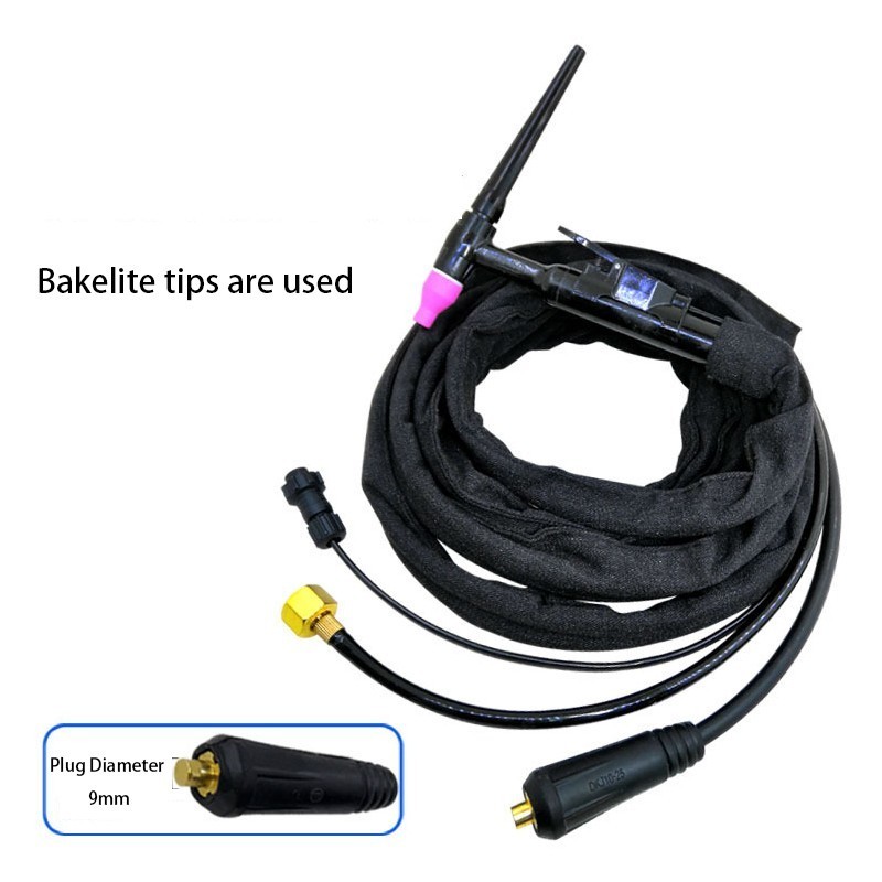 Tig Welding Torch QQ150 Stang Las Argon 4M 5M Gas-Listrik Terpisah untuk Mesin Las TIG
