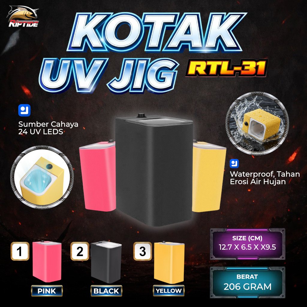 RIPTIDE RTL-31 KOTAK SENTER UV UNTUK METAL JIG UV LIGHT ACCUMULATOR