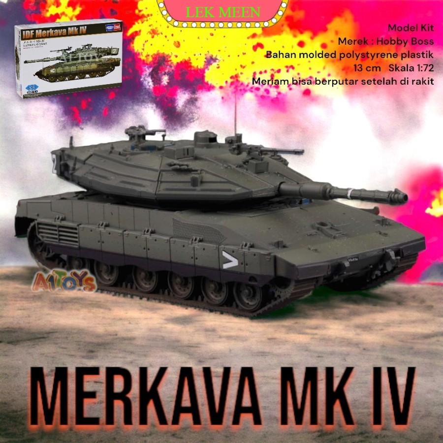 lekmeen- Model Kit miniatur tank IDF Merkava Mk IV Hobby Boss 13 cm 1:72