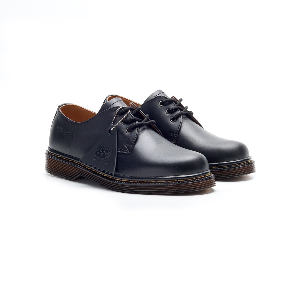 Mancow - Low Boots Black - Sepatu Formal Pria Wanita Original Kulit Asli