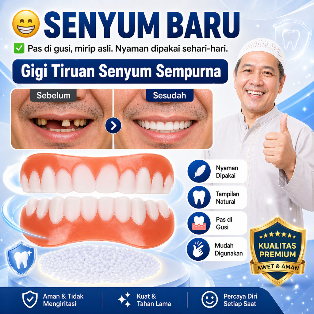 [FLEKSIBEL & LENTUR]Senyum Sempurna Gigi Palsu Senyum Sempurna / Gigi Palsu Untuk Pria Dan Wanita/Gi