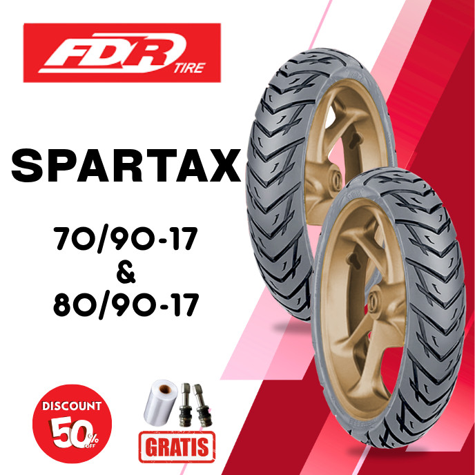SEPASANG Ban Motor FDR SPARTAX 70/90 & 80/90 RING 17 Tubeless