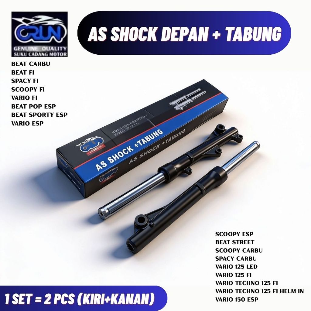 CRUN  As Shock Depan Plus Tabung Motor Honda Beat FI  As Shockbreaker Spacy Scoopy Vario