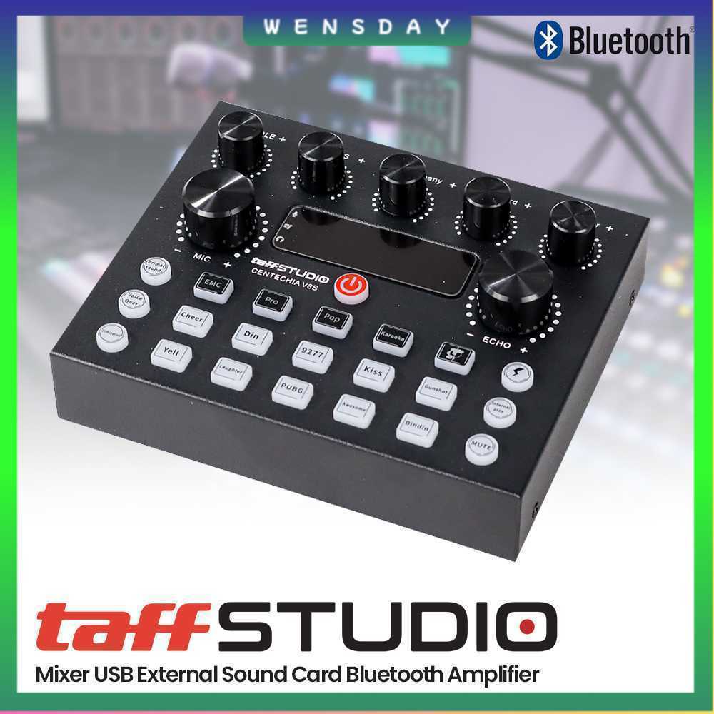 TaffSTUDIO Mixer USB External Sound Card Bluetooth Amplifier - V8S