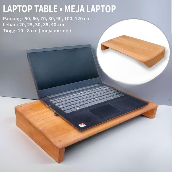 Meja laptop kayu portable minimalis laptop stand kayu notebook holder - 40 cm, 20 cm