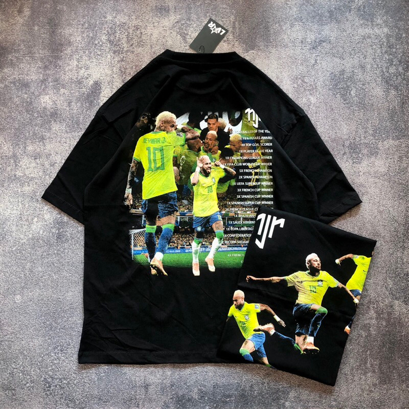 (LVR) Baju Kaos Oversize Football NEYMAR JR - T Shirt Vintage Oversize Neymar Jr - Baju Kaos Pria Wa