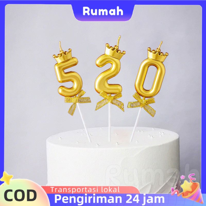 Lilin Angka Pita Mahkota Dekorasi Pesta Ulang Tahun Dekorasi Kue Ulang Tahun Plugin Dekoratif
