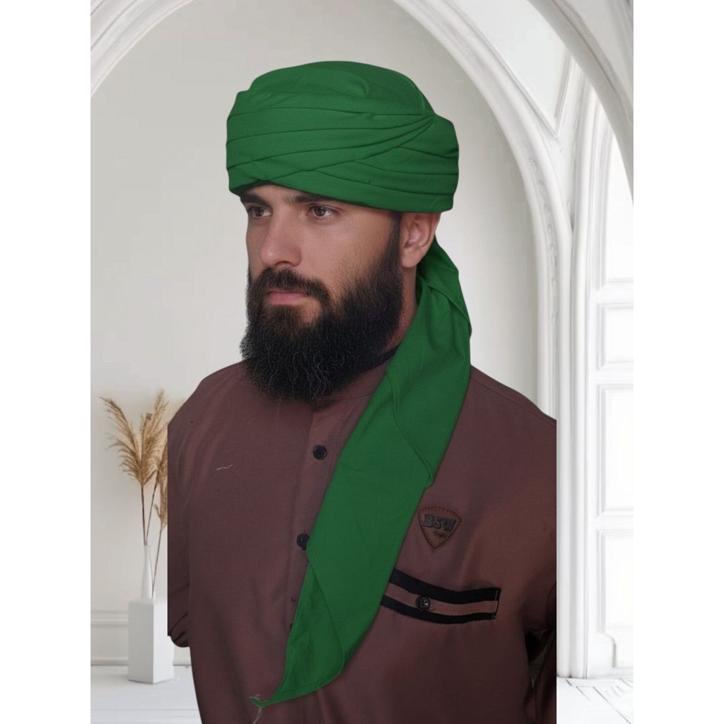 imamah sorban praktis permanen warna hijau - peci habib - habaib sorban praktis sorban imamah keren 