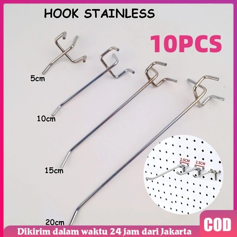 10pcs Cantolan Ram Besi 3 kaki / Hook Untuk Display Aksesoris Murah Bagus Ram stainless / Cantolan R