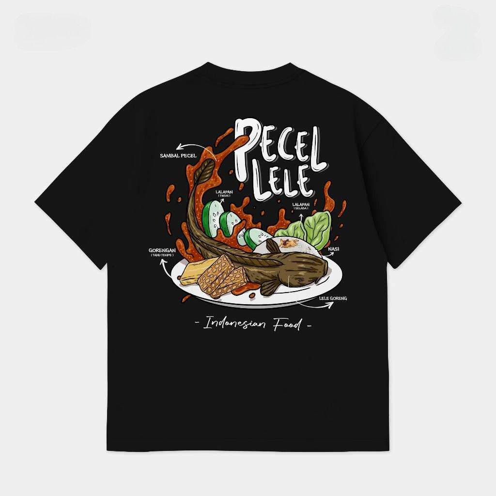 T-Shirt Kaos Indonesia Local Food Series SAMBEL PECEL LELE LALAPAN | Tshirt Culture Baju Distro Maka