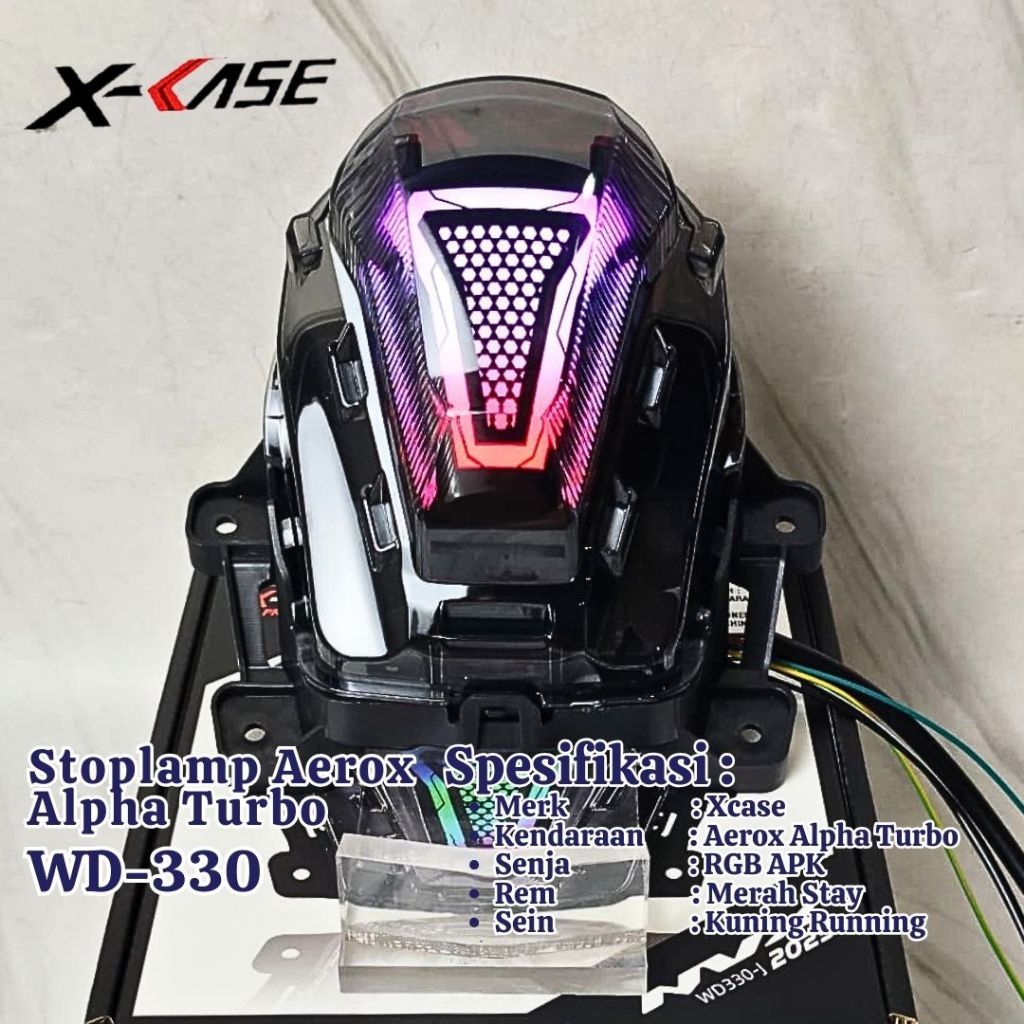 Lampu Stop Aerox Alpha Turbo RGB Apk 200+ Mode Stoplamp Leji Xcase