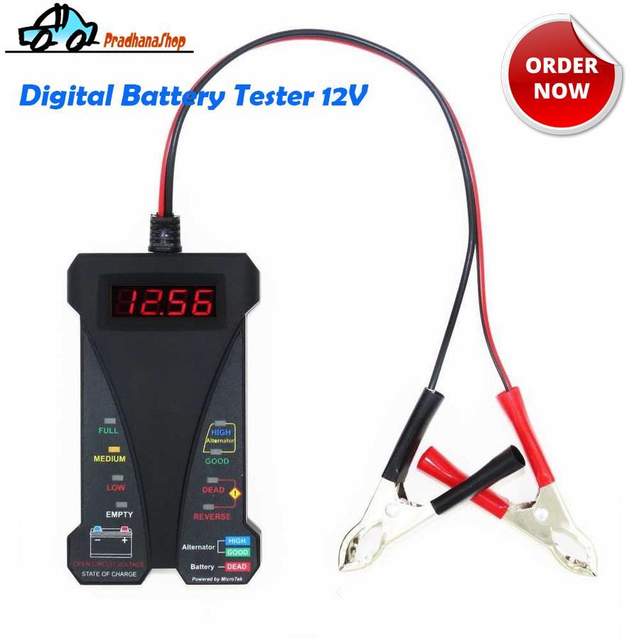 Alat Test Tester Baterai Aki Accu Alternator Dinamo Check Ampere Mobil Digital Voltage Meter 12 Volt