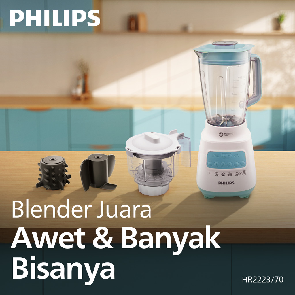 Blender Philips Plastik 2 liter - 5000 Series HR2223/70 - Blender jus - Blender bumbu philips (Chopp