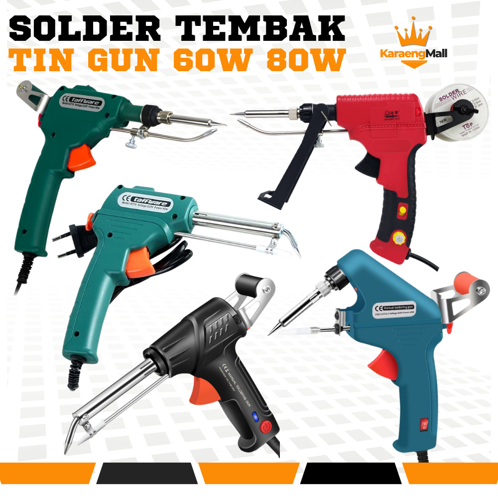 Solder Tembak Iron Roll Otomatis Tin Gun Listrik Timah Mata External Heat 60 Watt Automatic Solderin