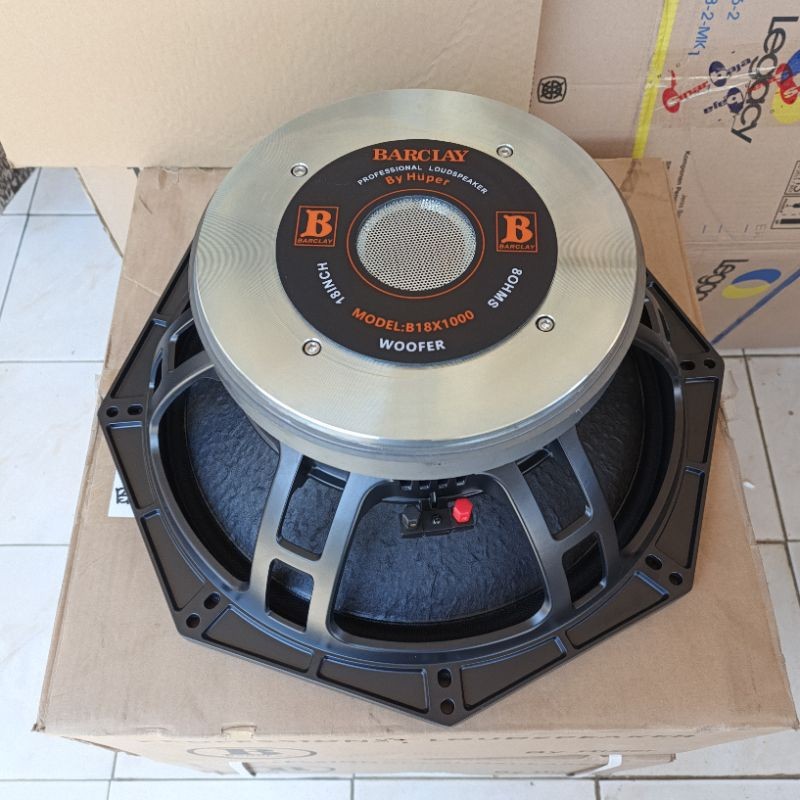 SPEAKER 18 inch BARCLAY B 18X1000 BY HUPPER, Speaker Komponen BARCLAY 18 inch Voice Coil 5 inch, ORI
