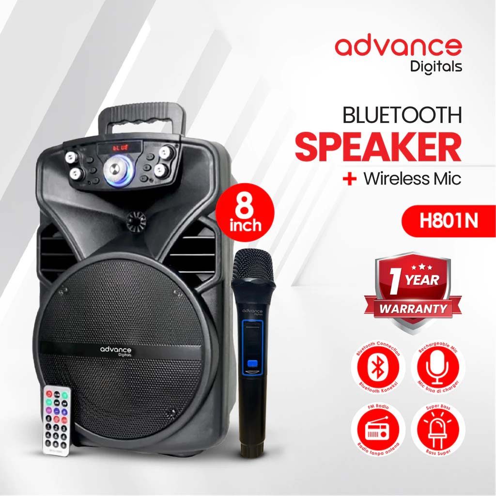 Advance 8Inch Speaker Bluetooth Portable TWS  801