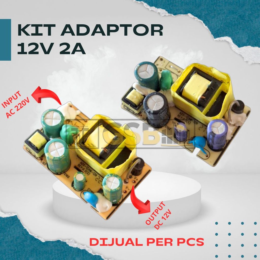 Kit Power Supply 12V 2A AC 220V To DC 12V Modul Adaptor Lampu LED CCTV