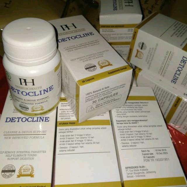 ( Terlaris) DETOCLINE obat herbal penghilang parasit dalam tubuh, detoxifikasi original detocline