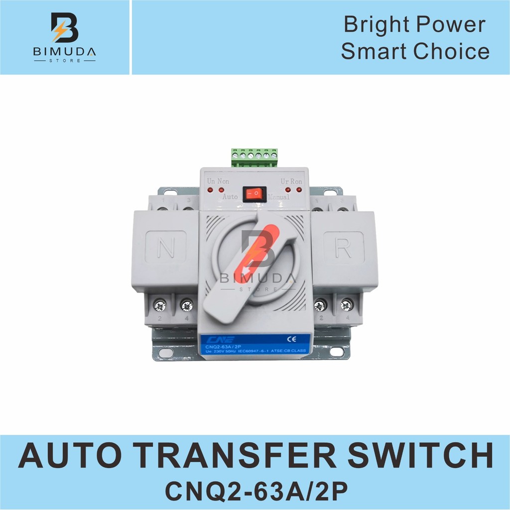 CNQ2-2P ATS AUTO TRANSFER SWITCH / ATS OTOMATIS PLN GENSET INVERTER 63A 2P