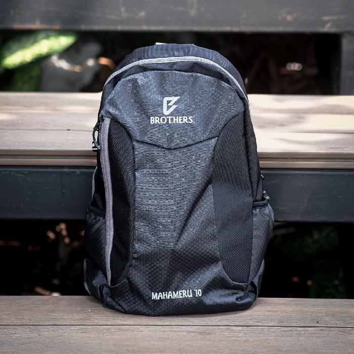 Tas Ransel Tas Punggung Backpack Pria Wanita BROTHERS MAHAMERU Sekolah - Hitam MAHAMERU