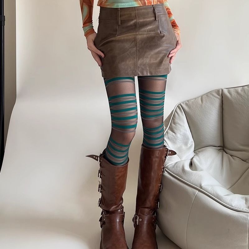 [Si Yun Ge] Stoking pantyhose tembus pandang dan tipis legging gaya milenium gaya fesyen baru