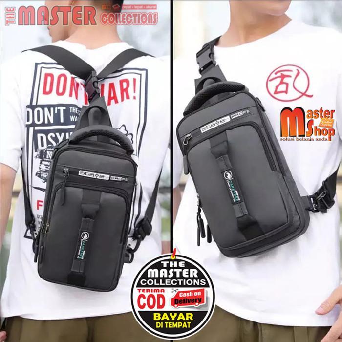 Tas Selempang Pria Haoshuai Tas Pria Trendy Tas Pria Haoshuai Slingbag - Grey
