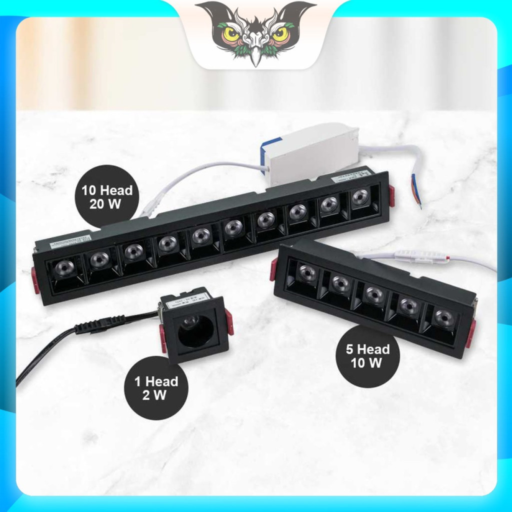 Lampu Plafon Sorot LED COB Plafon Downlight Grille Natural White 4000K