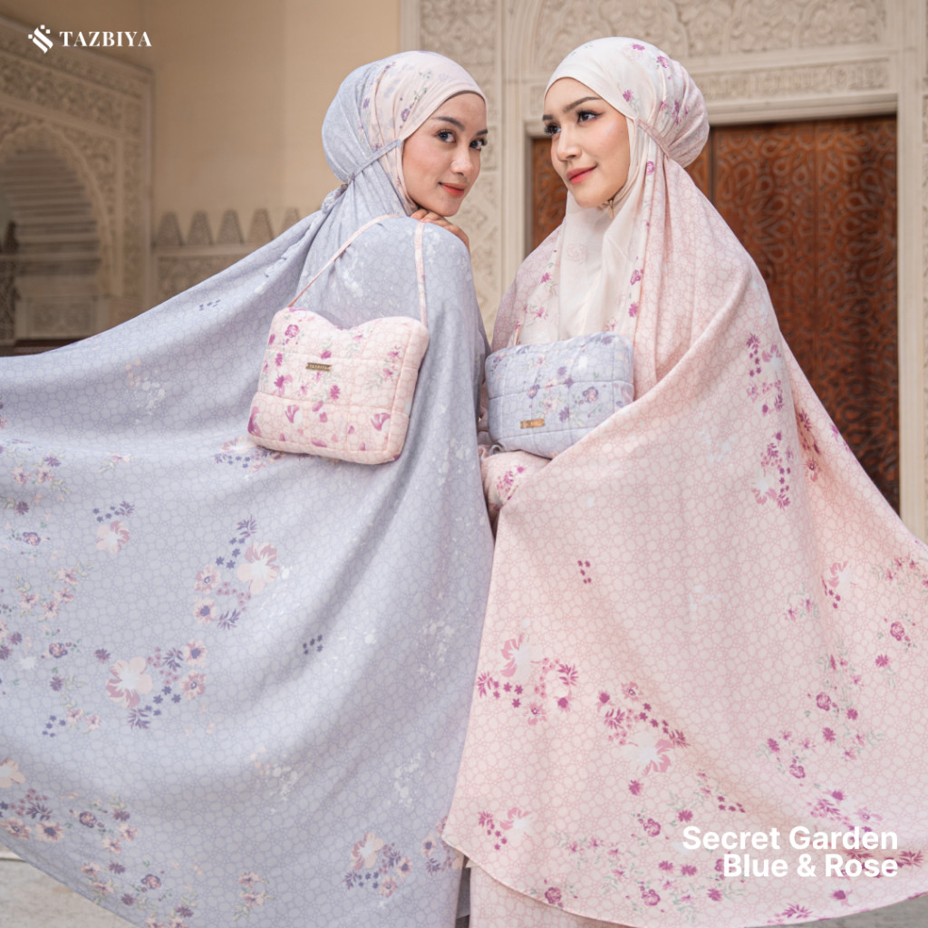 MUKENA TAZBIYA RAYON 2IN1 SECRET GARDEN | MUKENA TAZBIYA RAYON MOTIF FREE SAJADAH