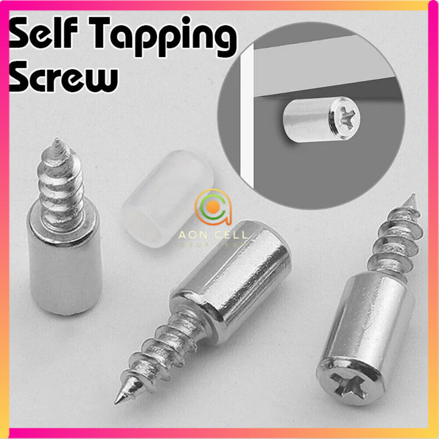 Sekrup Ambalan Baut Penyangga Rak Kayu Kaca Triplek Cabinet Screw [an]