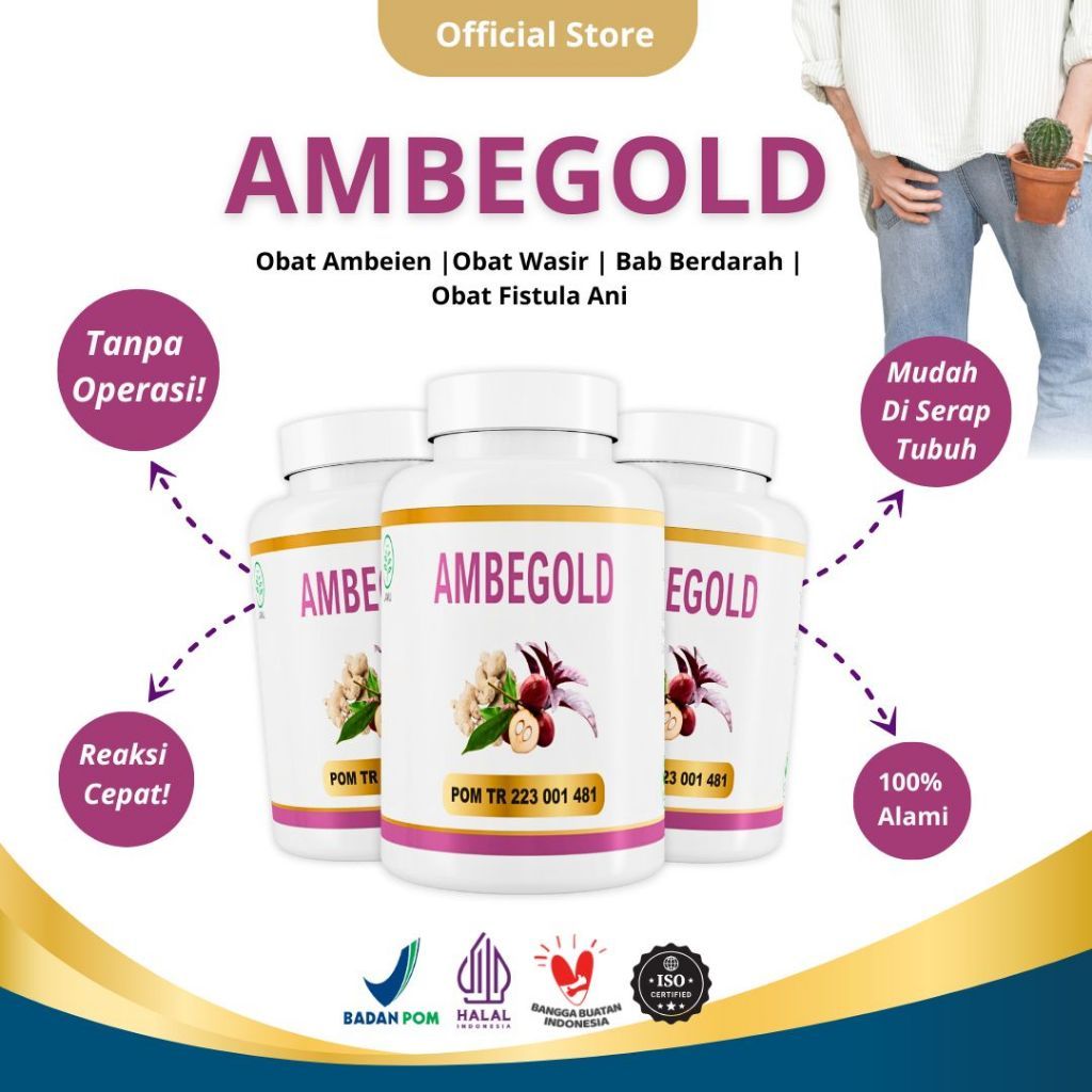 (TERMURAH) Obat Ambeien Obat Wasir Stadium 3-4 Obat Herbal Ambegold Asli
